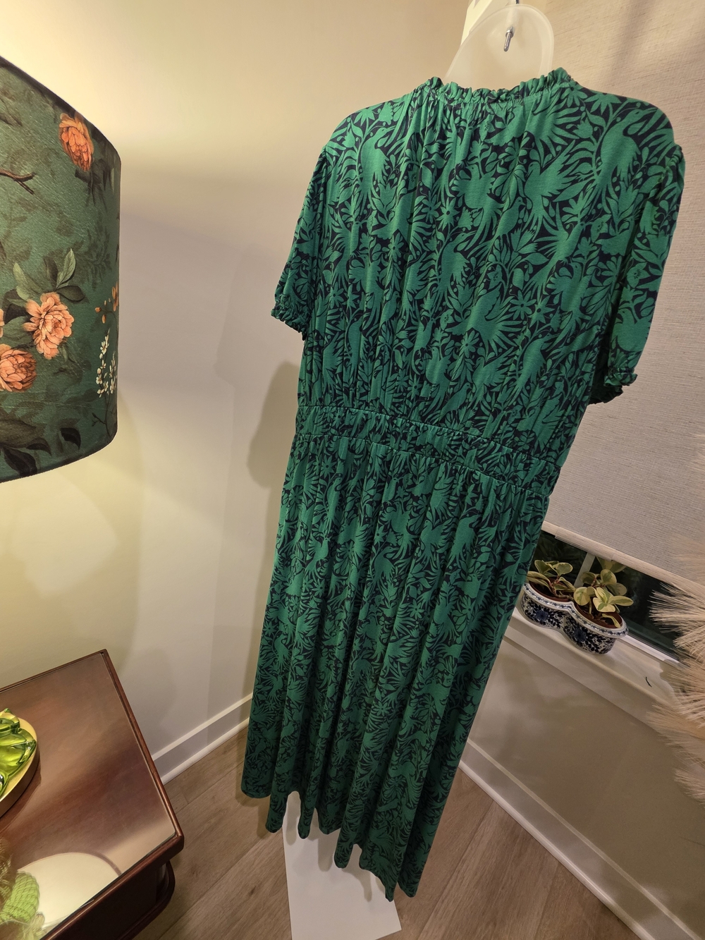 Boden Emerald Green Printed Short-Sleeve Maxi Dress Size 16/18 - Picture 9 of 16